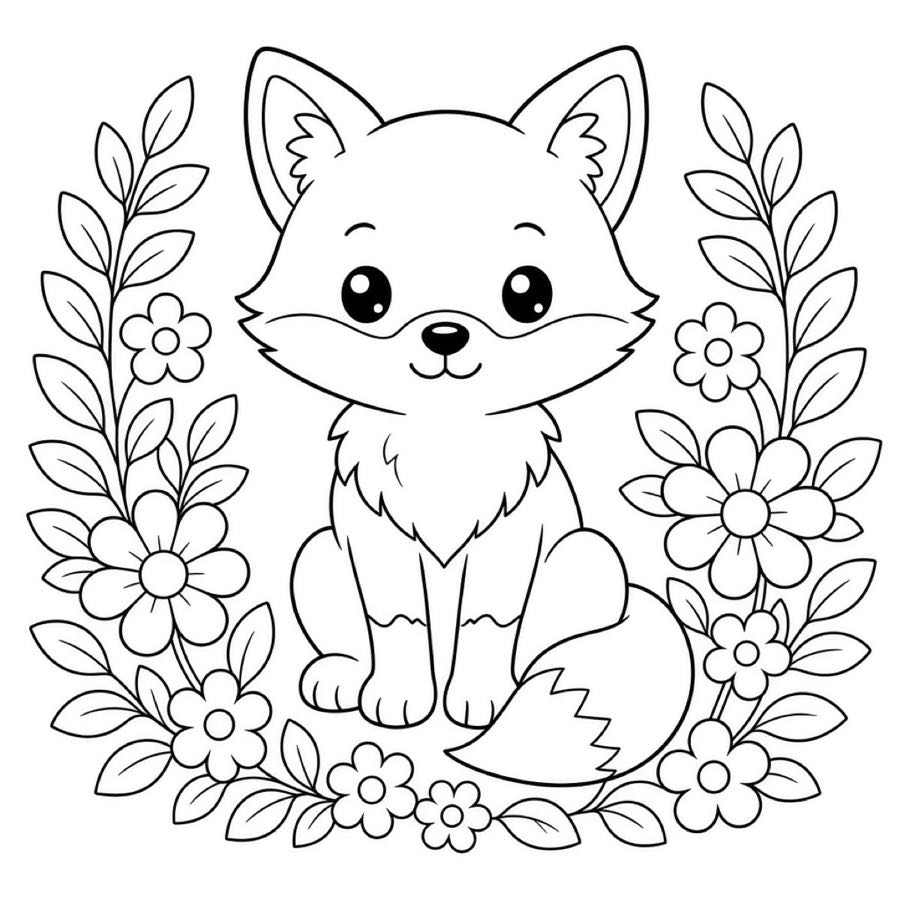 Fox coloring page