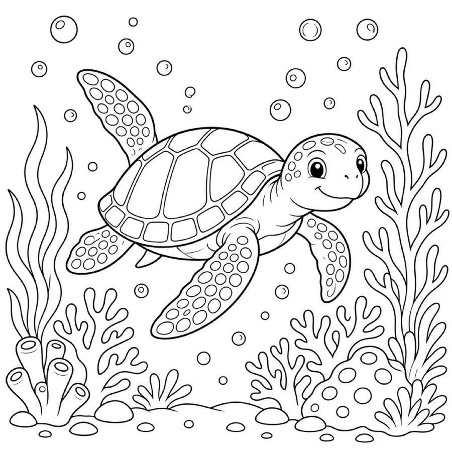 Sea turtle coloring page
