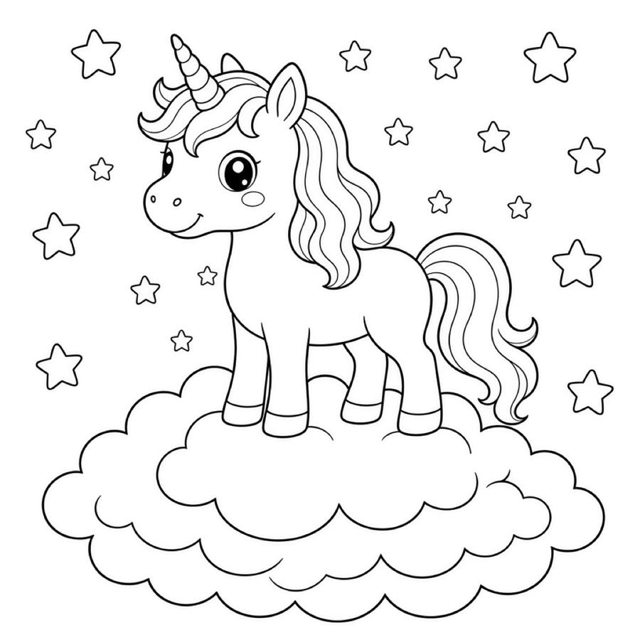 Unicorn coloring page