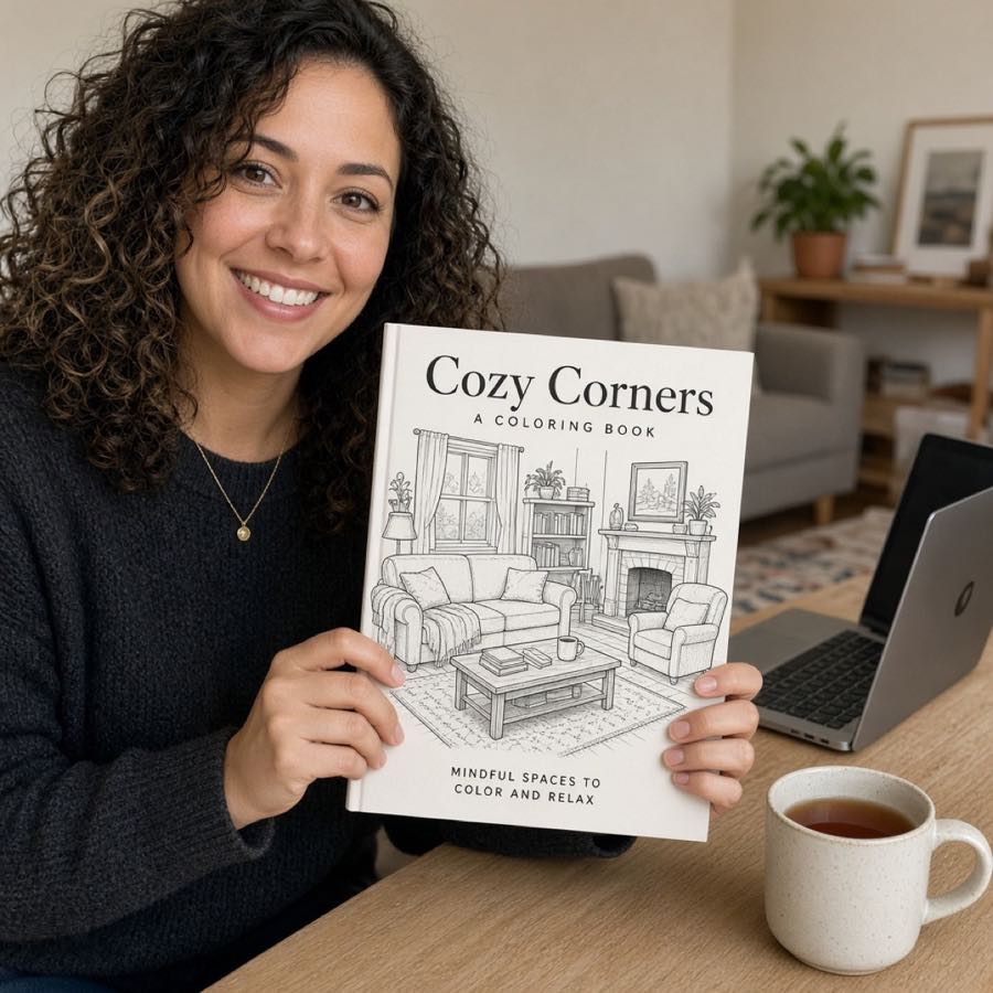 Sarah M. with their coloring book